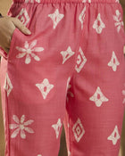 Floral Printed V Neck Straight Kurta Trouser With Dupatta