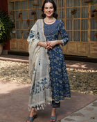 Blue Gotta Patti Cotton Kurta Set – Festive & Casual Wear