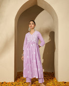 Floral Embroidered V Neck Kurta Set With Dupatta