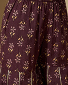 Iris Glow Purple Printed Cotton Kurta Sharara Set with Dupatta