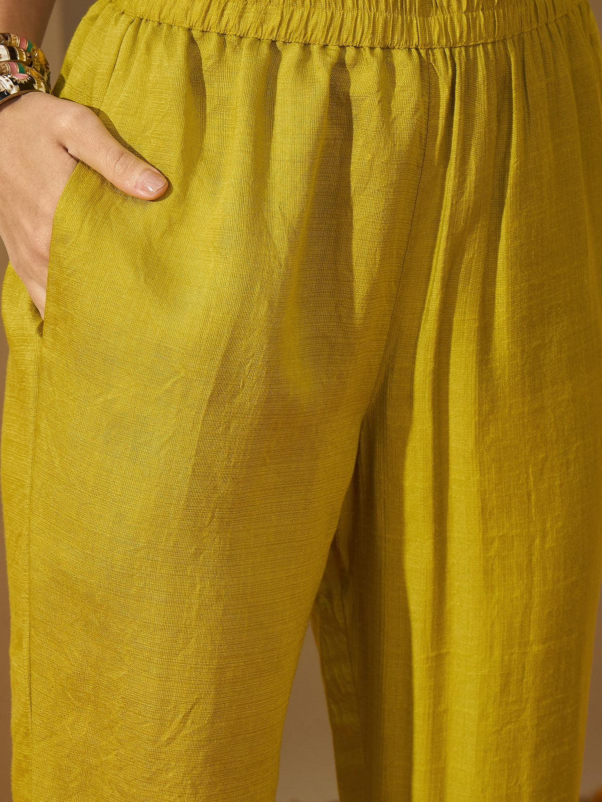 Embroidered Three Quarter Sleeves Kurta Trouser & Dupatta