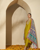 Embroidered Three Quarter Sleeves Kurta Trouser & Dupatta