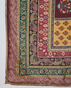 Wine Allure Maroon Embroidered Kurta with Trouser & Dupatta