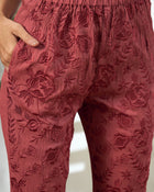 Ruhani Floral Embroidered V-Neck Tunic with Trouser Co-ord Set