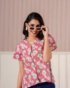 Pink Daisy Floral Printed Top