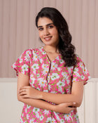 Pink Daisy Floral Printed Top