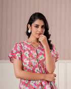 Pink Daisy Floral Printed Top