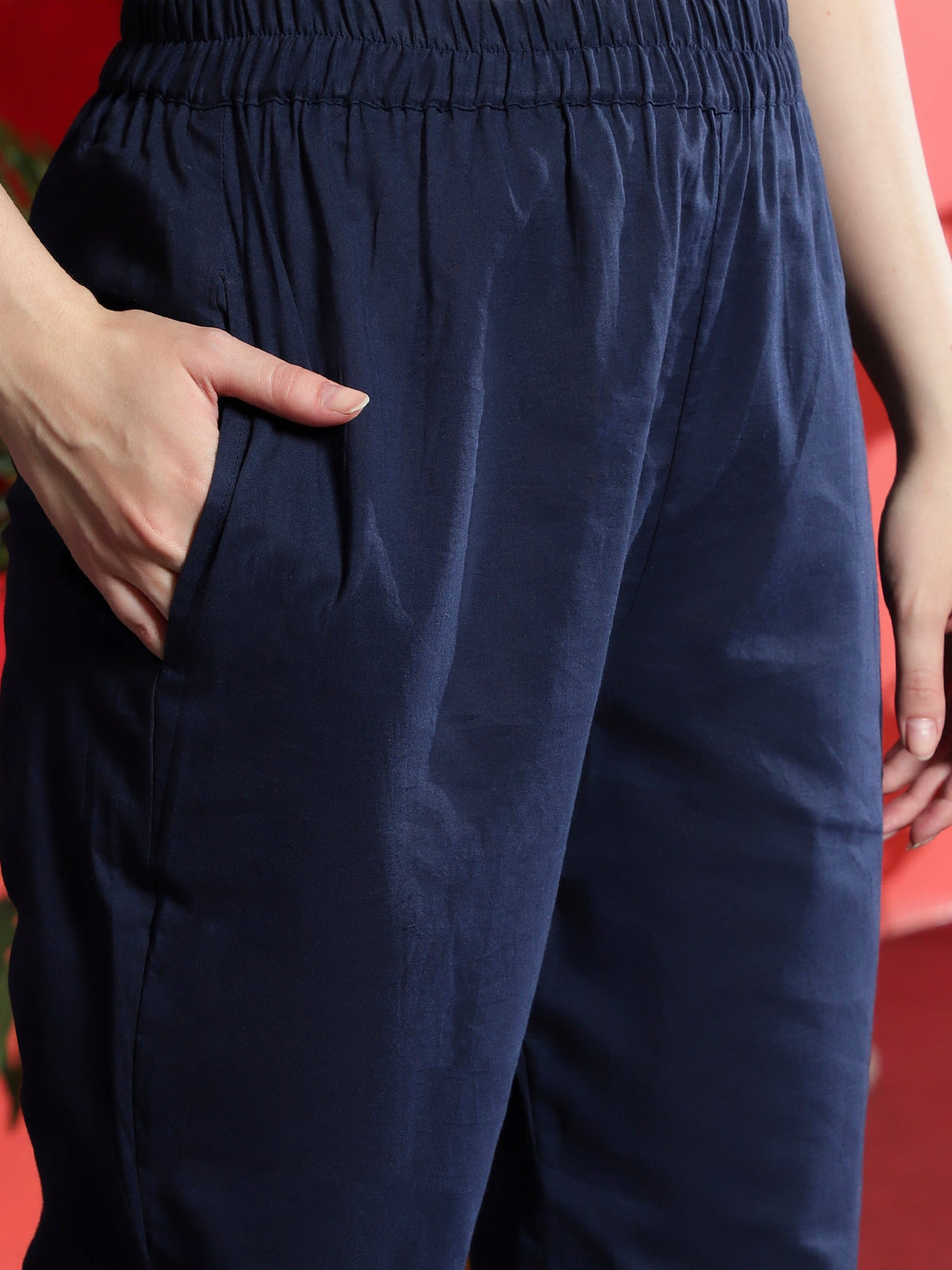 Midnight Grace  Navy Blue Anarkali Kurta Pant with Dupatta Set  Ethnic Wear for Women