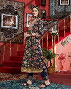 Midnight Grace  Navy Blue Anarkali Kurta Pant with Dupatta Set  Ethnic Wear for Women