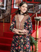 Midnight Grace  Navy Blue Anarkali Kurta Pant with Dupatta Set  Ethnic Wear for Women