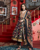 Midnight Grace  Navy Blue Anarkali Kurta Pant with Dupatta Set  Ethnic Wear for Women