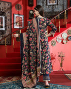 Midnight Grace  Navy Blue Anarkali Kurta Pant with Dupatta Set  Ethnic Wear for Women