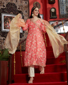 Elegant Beige Kurta Pant with Dupatta Set Ethnic Wear for Women