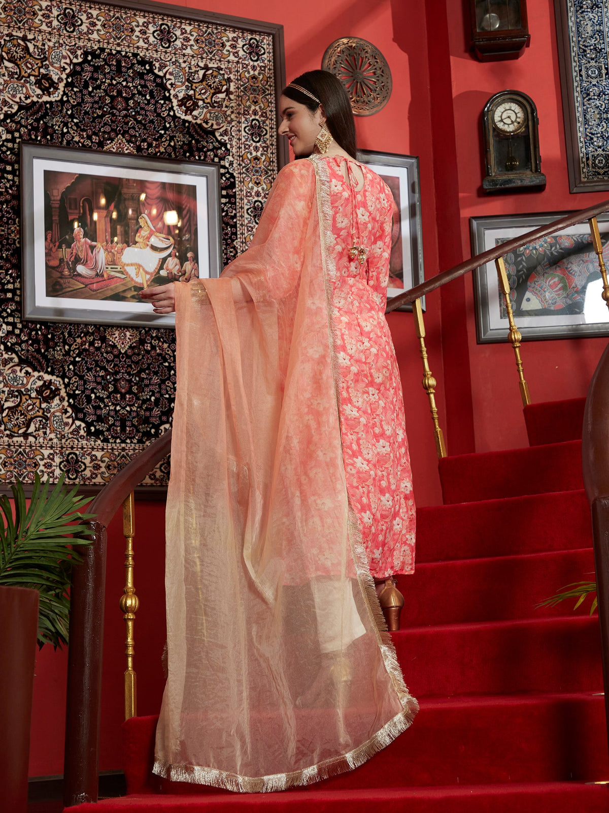 Elegant Beige Kurta Pant with Dupatta Set Ethnic Wear for Women