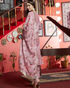 Lavender Whisper  Silk Blend Kurta Pant with Dupatta Set