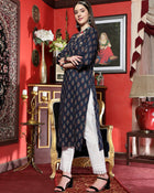 Twilight Bloom Printed Cotton Kurta