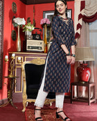 Twilight Bloom Printed Cotton Kurta