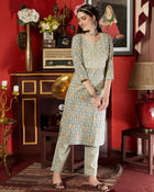 Ivory Dune Cotton Printed Kurta Pant Dupatta Set