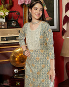 Ivory Dune Cotton Printed Kurta Pant Dupatta Set