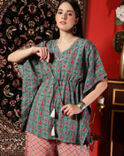 Pacific Petal Blue Floral Printed Cotton Co-ord Set for Women Breezy Everyday Elegance