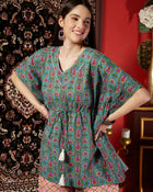 Pacific Petal Blue Floral Printed Cotton Co-ord Set for Women Breezy Everyday Elegance
