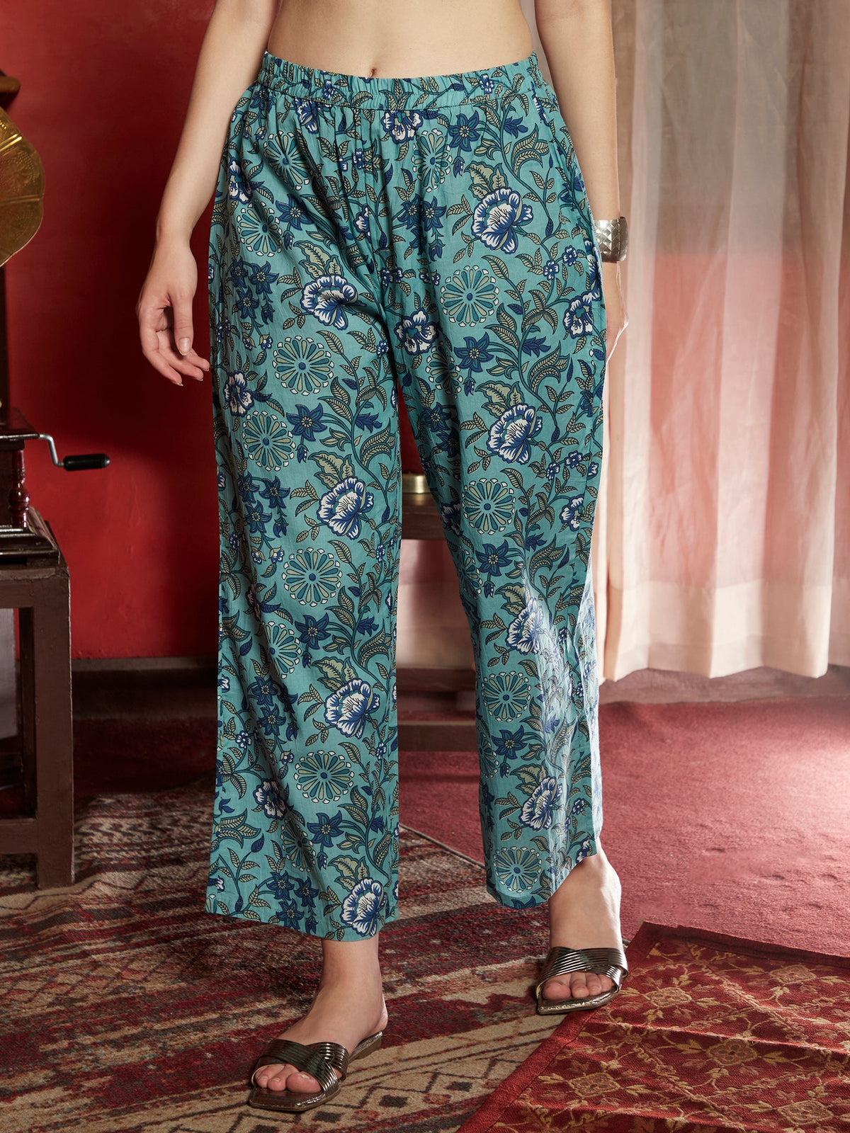 Breezy Oisse Turquoise Cotton Co-ord Set for Women Ocean Inspired Everyday Elegance