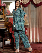 Breezy Oisse Turquoise Cotton Co-ord Set for Women Ocean Inspired Everyday Elegance
