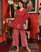 Crimson Trail Floral Printed Cotton Co-ord Set for Women Elegant Everyday Wear