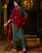 Leafsong Grace Floral Printed Kurta Pant with Dupatta Set