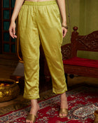 Mystic Yellow Floral Printed Kurta Pant with Dupatta Set Ethnic Wear for Women
