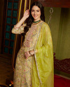 Mystic Yellow Floral Printed Kurta Pant with Dupatta Set Ethnic Wear for Women