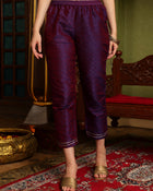 Majestic Mauve Silk Blend Kurta Pant With Dupatta Set