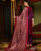 Majestic Mauve Silk Blend Kurta Pant With Dupatta Set