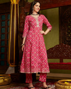 Rangreza  Bandhej Printed Kurta Pant Dupatta Set
