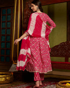 Rangreza  Bandhej Printed Kurta Pant Dupatta Set