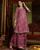 Royal Orchid Purple Kurta Sharara with Dupatta Set