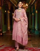Coral Mistn Silk Blend Kurta Pant with Dupatta Set