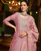 Coral Mistn Silk Blend Kurta Pant with Dupatta Set