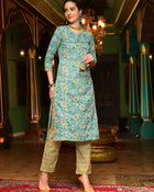 Whispering Meadows Printed Kurta Pant Dupatta Set