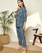 Ishya Blue Pure Cotton Co-ord Set with Top & Trousers
