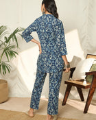 Ishya Blue Pure Cotton Co-ord Set with Top & Trousers