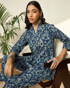 Ishya Blue Pure Cotton Co-ord Set with Top & Trousers