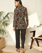 Gulzar Floral Printed Pure Cotton Top, Trousers & Shrug Co-Ord Set