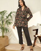 Gulzar Floral Printed Pure Cotton Top, Trousers & Shrug Co-Ord Set
