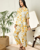 Mehira Floral Printed Cotton Tunic & Trouser Co-ord Set