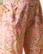 Ruhani Petalveil Floral Printed Pure Cotton V-Neck Tunic & Trouser Co-Ord Set