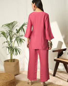 Zahira Floral Embroidered Co-Ord Set with Top & Trousers