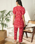 Vanya Pure Cotton Floral Printed Tunic & Trousers Co-ord Set