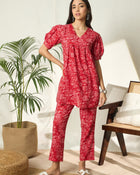 Vanya Pure Cotton Floral Printed Tunic & Trousers Co-ord Set