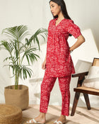Vanya Pure Cotton Floral Printed Tunic & Trousers Co-ord Set